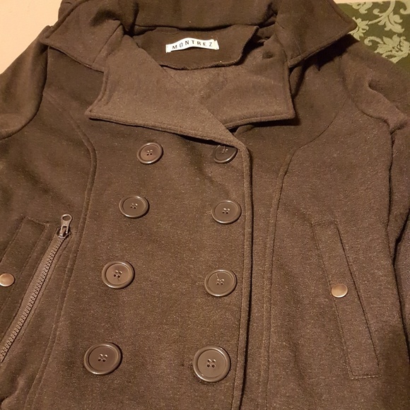 Military/Moto Charcoal Lined Jacket w Hood - Picture 3 of 8